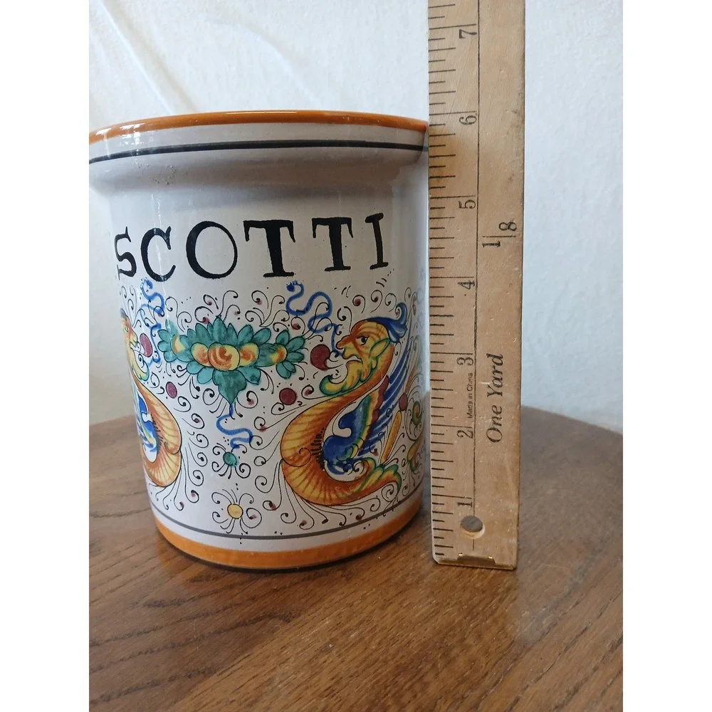 Biscotti Italian pottery jar colorful handmade
